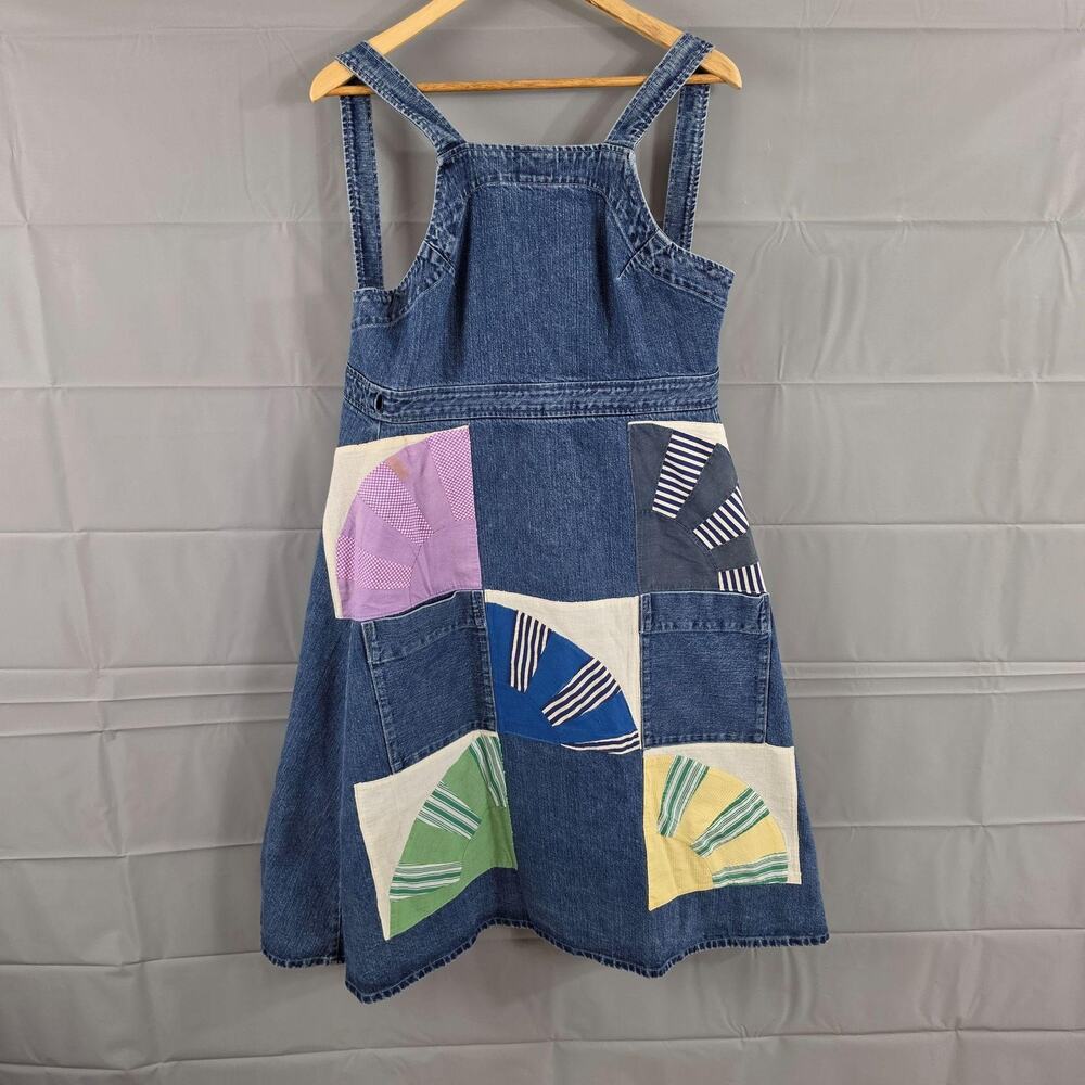Anthropologie x Carleen Dress XS Patchwork Louise Wrap Denim Dress Midi Blue